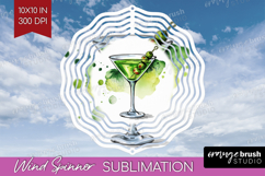 Martini Cocktail Wind Spinner Sublimation PNG Summer Drink Product Image 1