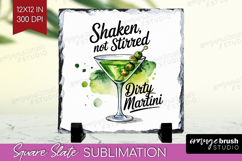 Martini Cocktail Slate PNG Summer Drink Square Slate Product Image 1