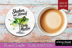 Martini Cocktail Round Coaster Summer Drink Coaster PNG Product Image 1