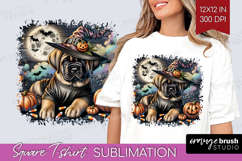 Mastiff Dog Square Tshirt Background Halloween PNG Product Image 1