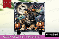 Mastiff Dog Slate PNG Halloween Square Slate Sublimation Product Image 1
