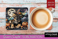 Mastiff Dog Square Coaster Halloween Coaster PNG Sublimation Product Image 1