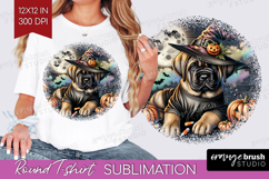 Mastiff Dog Round Tshirt Background Halloween PNG Product Image 1