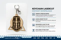 Medieval Helmet Geometric Keychain SVG | Knight Design Product Image 2
