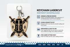 Medieval Sword and Helmet Keychain SVG Product Image 2