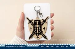 Medieval Sword and Helmet Keychain SVG Product Image 3