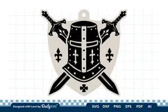 Medieval Sword and Helmet Keychain SVG Product Image 1