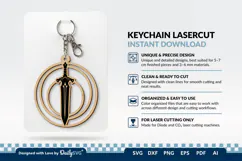 Medieval Sword Keychain SVG | Knight Sword Cut File Product Image 2