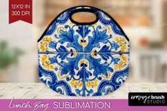 Mediterranean Lunch Bag - Italian Tile Lunch Bug PNG Product Image 1