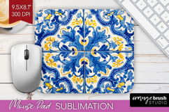 Mediterranean Mouse Pad Sublimation - Italian Tile Mousepad Product Image 1