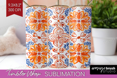 Mediterranean Tumbler Wrap - Italian Tile Tumbler PNG Product Image 1
