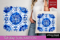Mediterranean Tote Bag - Italian Tile Tote Bag PNG Product Image 1