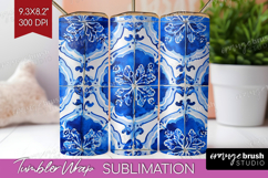 Mediterranean Tumbler Wrap - Italian Tile Tumbler PNG Product Image 1