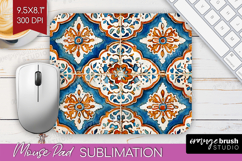 Mediterranean Mouse Pad Sublimation - Italian Tile Mousepad Product Image 1