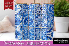 Mediterranean Tumbler Wrap - Italian Tile Tumbler PNG Product Image 1