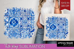 Mediterranean Tote Bag - Italian Tile Tote Bag PNG Product Image 1