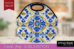 Mediterranean Lunch Bag - Italian Tile Lunch Bug PNG Product Image 1