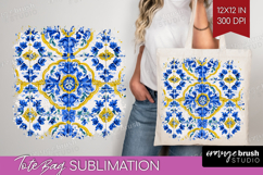 Mediterranean Tote Bag - Italian Tile Tote Bag PNG Product Image 1