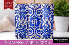 Mediterranean Tumbler Wrap - Italian Tile Tumbler PNG Product Image 1
