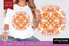 Mediterranean Round Tshirt Background - Italian Tile PNG Product Image 1