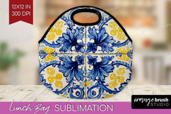 Mediterranean Lunch Bag - Italian Tile Lunch Bug PNG Product Image 1