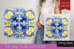 Mediterranean Tote Bag - Italian Tile Tote Bag PNG Product Image 1