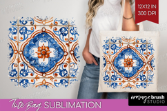 Mediterranean Tote Bag - Italian Tile Tote Bag PNG Product Image 1