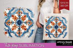 Mediterranean Tote Bag - Italian Tile Tote Bag PNG Product Image 1
