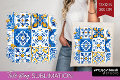 Mediterranean Tote Bag - Italian Tile Tote Bag PNG Product Image 1