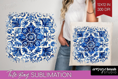 Mediterranean Tote Bag - Italian Tile Tote Bag PNG Product Image 1