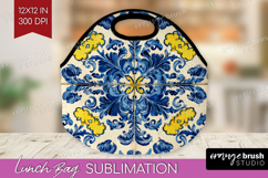 Mediterranean Lunch Bag - Italian Tile Lunch Bug PNG Product Image 1