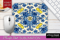 Mediterranean Mouse Pad Sublimation - Italian Tile Mousepad Product Image 1