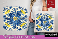 Mediterranean Tote Bag - Italian Tile Tote Bag PNG Product Image 1