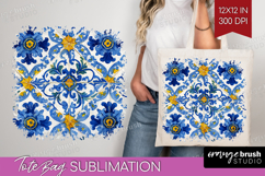 Mediterranean Tote Bag - Italian Tile Tote Bag PNG Product Image 1