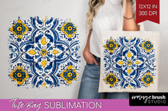 Mediterranean Tote Bag - Italian Tile Tote Bag PNG Product Image 1