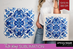 Mediterranean Tote Bag - Italian Tile Tote Bag PNG Product Image 1