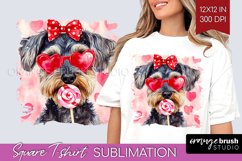 Miniature Schnauzer Valentine Square Tshirt Background Day Product Image 1