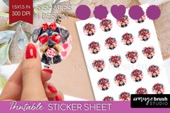 Miniature Schnauzer Valentine Round Sticker Valentines Day Product Image 1