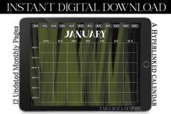 Grungy Green Monthly Digital Calendar, Goodnotes Notability Product Image 2