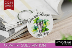 Mint Julep Cocktail Keychain PNG Summer Drink Keychain Product Image 1