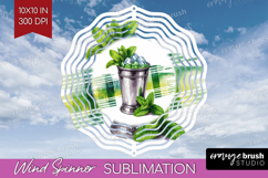 Mint Julep Cocktail Wind Spinner Sublimation PNG Summer Product Image 1