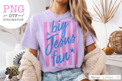 Big Jesus Fan PNG | Christian Retro Stripe Design Product Image 3