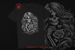 10 Bundle Dark Art Skull Lady Girl with Rose Women Skeleton Product Image 2