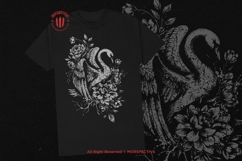 10 Bundle Dark Art Swan Floral Flower Bird Swan Feathers Product Image 2