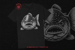 10 Bundle Dark Art Piranha Beast Animal Fishing Fish Tattoo Product Image 2