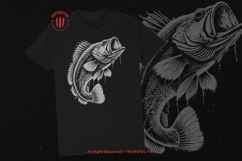 10 Bundle Dark Art Peacock Fishing Bass Jumping Fish Tattoo Product Image 2