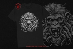 10 Bundle Dark Art Scary Monkey Face Apes Tattoo Clipart Product Image 2