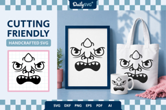 Monster FaceSVG - Cartoon Monster Face Cut File Product Image 1