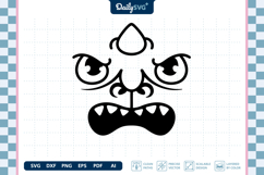 Monster FaceSVG - Cartoon Monster Face Cut File Product Image 3