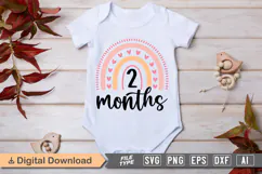 2 Months SVG | Baby Milestone SVG | Baby SVG | Newborn SVG Product Image 1